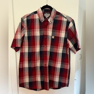 CARHARTT Men's Essential Plaid Button Down Short-Sleeve Shirt